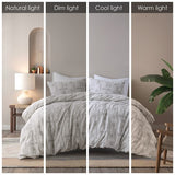 3 Piece Cotton Jacquard Duvet Set-Full/Queen B035P280384
