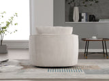 30.3"W Boucle Upholstered Swivel Accent Barrel Chair and Comfy Round Accent Single Sofa Chair, 360 W3188P400931