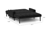 Ivory Corduroy Loveseat, Convertible Lounge Chair and Bed W570P195339