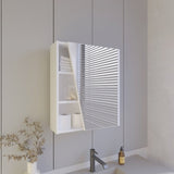 FM FURNITURE Pinedale Medicine Cabinet with Mirrored Door and Open Storage, White B128P301385