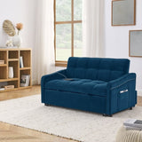 Loveseats Sofa Bed with Pull-out Bed,Adjsutable Back and Two Arm Pocket,TypeC and USB Charging with W1413124444