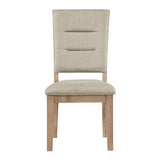 ZNTS Light Oak Finish Beautiful Dining Chairs Set of 2pc, Upholstered Seat and Back Beige Fabric Rustic B011P238899