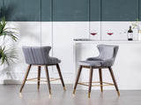 Leland Fabric Upholstered Counter Height Wingback Stools, Set of 2, Gray T2574P165108