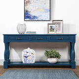 ZNTS 63inch Long Wood Console Table with 3 Drawers and 1 Bottom Shelf for Entryway Hallway Easy Assembly W1202114032