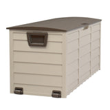 ZNTS 75gal 260L Outdoor Garden Plastic Storage Deck Box Chest Tools Cushions Toys Lockable Seat 98777319