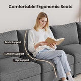 Modern 5-Seater Sectional Sofa with Chaise Lounge, Convertible U Shaped Sofa Couch with Storage, B2716P356022