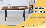 Dark Brown Herringbone Pattern MDF Dining Table - A Perfect Match for Modern Minimalist and W3226P279049