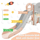 ZNTS Kids Slide Playset Structure 9 in 1, Spaceship Set with Slide, Arch Tunnel, Ring Toss, Drawing 36546429