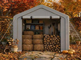 6x10 FT Storage Shed with 2 Roll-up Windows, Heavy Duty Bike Tent 13400346