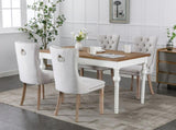 Modern, High-end Tufted Solid Wood Contemporary Flax Upholstered Dining Chair with Wood Legs 71781162