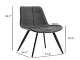 Modern PVC Upholstered Dining Chairs,Armless Side Chairs for Kitchen Dining Room, Set of 2 , Grey & B347P612996