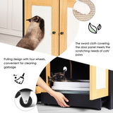 Double Litter Box Enclosure,Cat Litter Box Enclosure for 2 Cats, Hidden Litter Box Furniture with W1687P181573