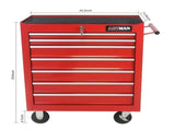 7 DRAWERS MULTIFUNCTIONAL TOOL CART WITH WHEELS-RED 78347019