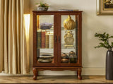 Curio Cabinet Lighted Curio Diapaly Cabinet with Adjustable Shelves and Mirrored Back Panel, 28760961