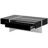 Contemporary Rectangle Design Living Room Furniture, Modern High Gloss Surface Cocktail Table, 52481861