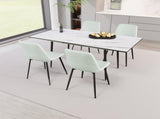 47"-63" extendable MDF modern dining and chair set, suitable for 2-6 people, white dining 42903618
