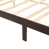 Queen Pine wooden Bed with Rattan Headboard and Footboard, with Central Enhanced Bed Platform W504P266746