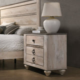 Imerland Contemporary Patched Wood Top 3-drawer Nightstand, Antique Brown T2574P225146
