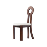 Vintage Rubber Solid Wood Dining Chair, Sheep Plush Dining Chair, Armless Dining Chair, Suitable For W1535P281510