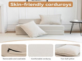 Foldable Sofa Bed Sleeper Lounge Chair with Pillow Floor Mattress Floor Couch with Backrest for W1170P314885