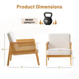 Accent Chair Mid-Century Modern Chair with Sherpa Fabric Upholstered Lounge Arm Chair with Solid T3593P338031