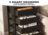 2/4-Drawer Dresser with Metal Frame & Wood Top, Fabric Storage Organizer, Black 11064402