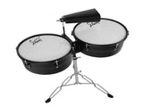 Percussion 13" & 14" Timbales Drum Set with Stand and Cowbell Black 80488868