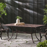 Outdoor Rectangular Cast Aluminum Dining Table, Shiny Copper 64857.00
