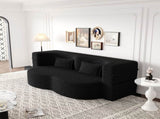 Modern Floor Sofa with 2 Pillows,Convertible Teddy Fabric Foam-Filled Sleeper Sofa Bed,15" Full Size 99571556