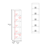 Home Slim 5 Shelves Narrow Bookcase With Open Shelves, Stained Walnut B070P337150