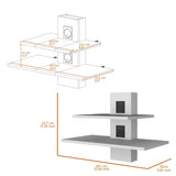 Minot Floating Shelf, Sleek Dual-Shelf Wall Unit with Cable Management B128P176177