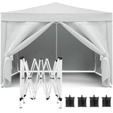 ZNTS 10'x10' Folding Canopy with 4 Removable Sidewalls Outdoor Event Shelter UPF 50+ Gazebo Portable W2185P194727