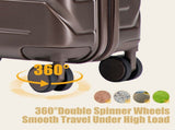 20 Inch ABS Hard Shell Travel Checked Luggage - Scratch Resistant Surface Four Multi-Directional W2787P500233