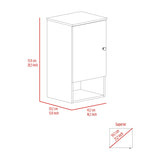 Medicine Single Door Cabinet 28" H, One Shelf, Two Interior Shelves, Light Gray B097132902