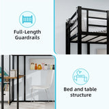 Iron frame bed bed and table, children's and youth home bed L-shaped desk, iron frame bed W1935P330795