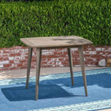 Outdoor Square Acacia Wood Table with Straight Legs, Gray 63258.00GRY
