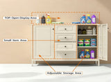 40.16'' Storage Sideboard Buffet Cabinet, Freestanding Accent Cabinet with 4 Drawers & 2 Doors, W3387P487623