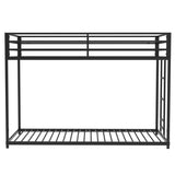 ZNTS Adam Sturdy Twin over Twin Bunk Bed Metal Black for Kids and Adult, Low Profile Twin over twin bunk B083P152996