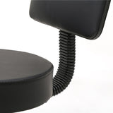 ZNTS Round Shape Plastic Adjustable Salon Stool with Back Black 42012977