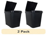 (2 pack) Kitchen Trash Can, 7.6 Gallon Plastic Garbage Bin with Touch Top Lid, Black(Shipment from 75471758