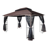 13x10 Outdoor Patio Gazebo Canopy Tent With Ventilated Double Roof And Mosquito net 16105337