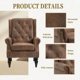 COOLMORE Wood Frame Armchair, Modern Accent Chair Lounge Chair with Sturdy Wood Legs for Living Room W395109982