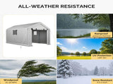 8x10 FT Storage Shed with 2 Roll-up Windows, Heavy Duty Bike Tent 38004674