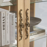 Curio Cabinet Lighted Glass Cabinet Glass Wine Cabinet Curio Display Cabinet with Adjustable Glass W2275P199814