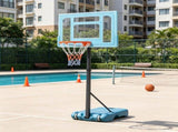 Adjustable Height Portable Basketball Hoop Stand 36.5-48.5 Inch Poolside System with Clear Backboard 41520322