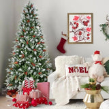 Artificial 4ft Green Christmas Tree with 747PE/PVC Mixed Branch Tips,Red fruit and Pine cone,Hinged 79950502