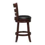 360-Degree Swivel Counter Height Chair Dark Cherry Finish Comfortable Footrest Solid Wood Dining B011P220994