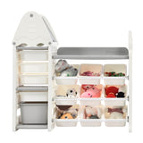 Kids Toy Organizer with 14 Bins, Multi-functional Nursery Organizer Kids Furniture Set Toy PP300104AAE