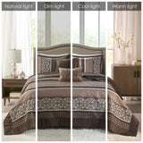 5 Piece Jacquard Quilt Set with Throw Pillows Red Full/Queen B03597544