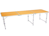 6ft Rectangle 3Fold Top Outdoor Folding Table, Aluminum Frame, 50kg Load 57212953